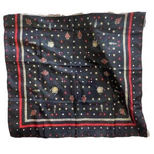 San Gotardo Vintage Silk Scarf Navy Blue